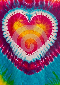 Colorful Tie Dye Heart Sign Pattern Design