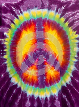 Colorful Tie Dye Peace Sign Pattern Design