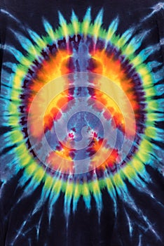 Colorful Tie Dye Peace Sign Pattern Design photo