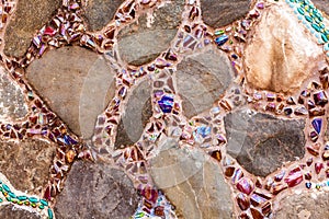 Colorful tile and rock pattern background