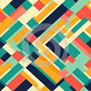 Colorful Art Deco Geometric Design With Strong Diagonals photo