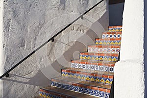 Colorful tiled stairway photo