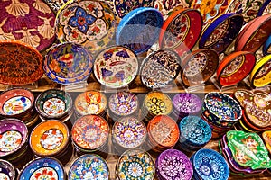 Colorful tiles in Grand Bazaar, Istanbul.