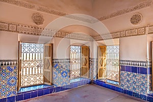 The colorful tiles of Kasbah de Taourirt as Arabian style