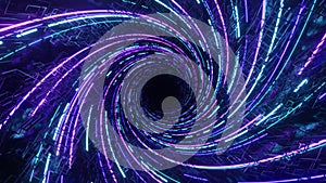 Colorful Time and Space Warp Wormhole, Science Fiction Background