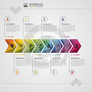 Colorful Timeline. Infographic design template. Modern concept. Vector illustration