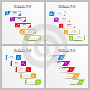Colorful timeline infographic template with 5 steps on gray background