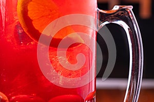 Colorful toned cocktails on wooden background. Frutal alcoholic cocktails. Colorful drinks concept on wooden table. photo