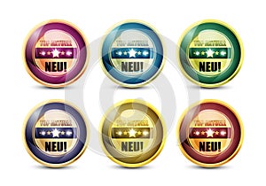 Colorful Top Aktuell Neu Button Set