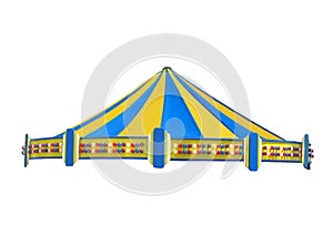 Colorful top of a carousel ride isolated