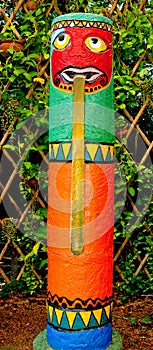 The Colorful of totem pole