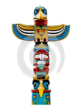 Colorful totem pole.