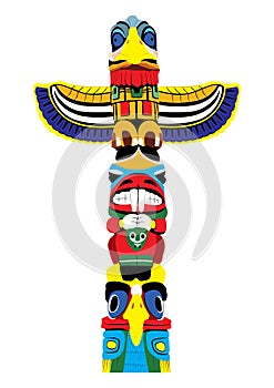 Colorful totem pole. Vector EPS10. photo