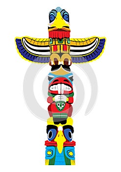 Colorful totem pole. Vector EPS10.