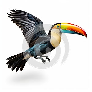 Bold Saturation Innovator: Toucan In Flight - High Quality 3d Illustration photo