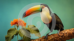 Colorful Toucan Perched On Branch - Stunning Hd Photograph