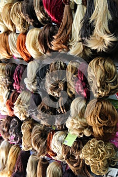 Colorful Toupee Hairstyle in Shop