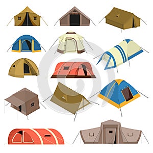 Colorful Tourist Tents Set