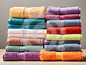 Colorful Towel Haven: Elevate Backgrounds with a Rainbow of Textures