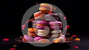 Colorful Tower Of Macarons: A Captivating Visual Delight photo