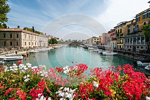 Colorful town of Peschiera del Garda in Italy