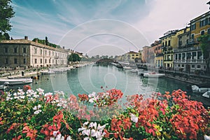 Colorful town of Peschiera del Garda in Italy