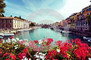 Colorful town of Peschiera del Garda in Italy