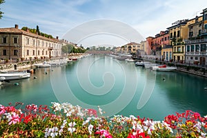 Colorful town of Peschiera del Garda in Italy.