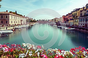 Colorful town of Peschiera del Garda in Italy.