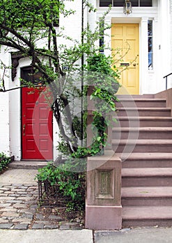 Colorful Townhouse Doors.