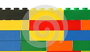 Colorful toy brick wall