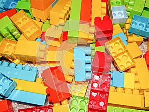 Colorful toy cubes for constrution. Toys for kids photo