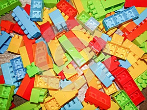 Colorful toy cubes for constrution. Toys for kids photo