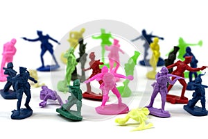 Colorful toy soldiers