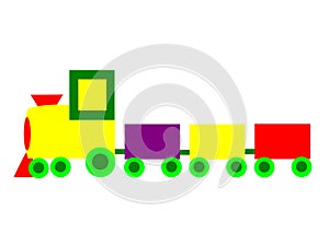 Colorful Toy Train, Digital Art