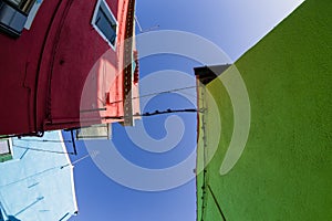 Colorful Traditional Buildings in Burano, Venice