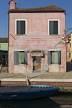 Colorful Traditional Buildings in Burano, Venice