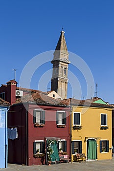 Colorful Traditional Buildings in Burano, Venice