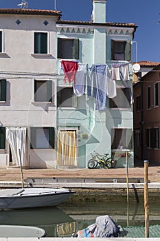 Colorful Traditional Buildings in Burano, Venice