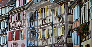 Colorful traditional french houses in Petite Venise, Colmar