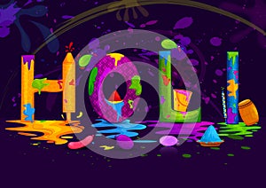 Colorful Traditional Holi background for festival of colors of India