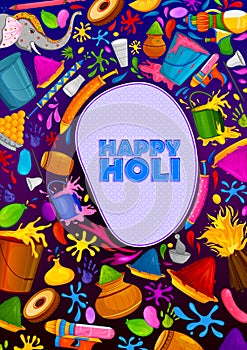 Colorful Traditional Holi background for festival of colors of India