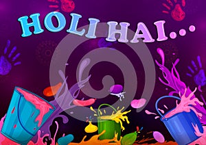 Colorful Traditional Holi background for festival of colors of India