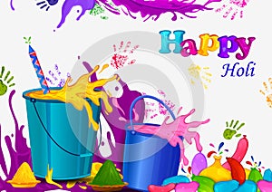 Colorful Traditional Holi background for festival of colors of India