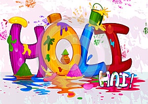 Colorful Traditional Holi background for festival of colors of India
