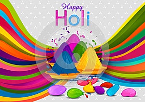 Colorful Traditional Holi background for festival of colors of India