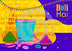 Colorful Traditional Holi background for festival of colors of India