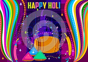 Colorful Traditional Holi background for festival of colors of India