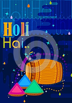 Colorful Traditional Holi background for festival of colors of India