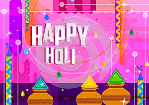 Colorful Traditional Holi background for festival of colors of India